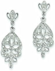 0.3 Carat 14K White Gold Quality Completed Diamond Vintage Earrings