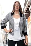 Jessica London Plus Size Tweed Blazer White Black Tweed,18