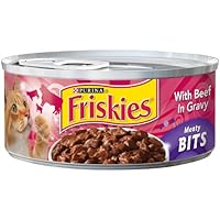 Friskies Cat Food Meaty Bits with Beef in Gravy, 5.5-Ounce Cans