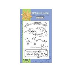 Hero Arts 4x6 Great Flourishes Messages Clear Stamp Set