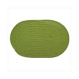 Solid Key Lime Braided Rug Size: Oval 2 x 3