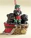 Pack of 6 AKC Black Labrador Retrievers in Basket Christmas Ornaments