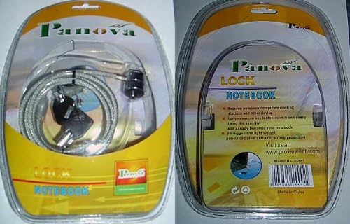 Laptop Security Universal Lock + Cable With 2 Keys - 6 Foot Steel Secure Cable - For Macs + PCs