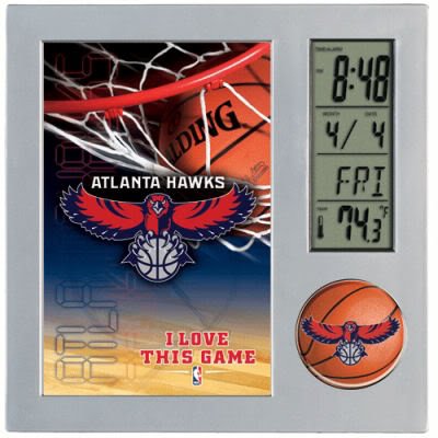 Atlanta Hawks Official Logo 4"x6" Desk Alarm Clock Frame