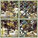 Hindostone Set of Four Tiffany Stained Glass Window Coasters