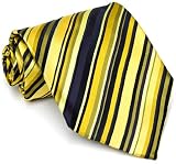 Paul Smith Yellow and Black Striped Silk Necktie PS-TIES-11