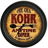 Kohr 's Family Diner Black Cascading Pub Style Wall Clock