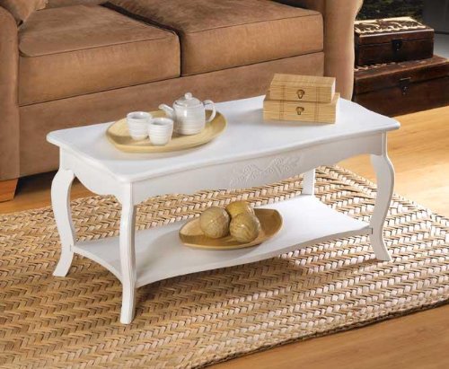 White Elegant Cottage Home Cocktail Table