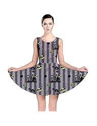 Polyester/Spandex General Print Stretchy Skater Dress 