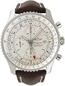Breitling Navitimer World Steel Brown Strap Watch A2432212-G5-443X