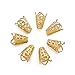 Craftdady 500PCS Flower Shaped Iron Bead Caps Jewelry Making End Caps Metal Spacers Findings, 16x10mm, Hole: 1.5mm (Golden)