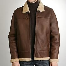 BGSD Men's Flight Lamb Shearling Bomber Jacket