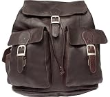 Piel Leather Large Buckle Flap Backpack 9726