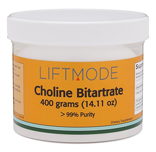 Choline Bitartrate - 400 Grams (1600 Servings at 250 mg) | #1 Value for Money | CDP Choline Chloride 200 mg 400 mg 100% Natural Vegetarian Vegan - FBA
