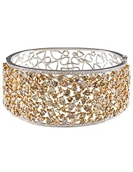 Victoria Kay ONE OF A KIND 19 1/6TDW White and Fancy Color Mix Diamond Bangle in 18k Two-Tone Yellow and White Gold (H-I, SI1)