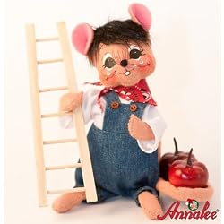 6" Apple Picking Mouse By Annalee