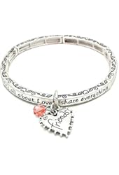 All About Love Charm Bracelet, 'Friends' - This Silver Stretchy Bangle Bracelet Is The Perfect Gift Making Your Special Friend Feel Loved