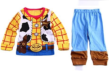 Baby Kids Holiday Disney Character Long Sleeve Top & Pant 2-pc Pajamas Set (3-4 years, woody)
