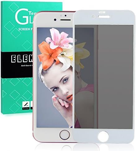 iPhone 6s Plus Screen Protector Privacy, ELEKMATE® Anti Spy Tempered Glass Screen Protector for Apple iPhone 6 Plus 5.5" [Retail Package] (White Frame+Privacy Glass)