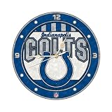 Indianapolis Colts 12 Inch Art Glass Clock