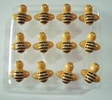 Decorative Push Pins 12 Yellow Bees