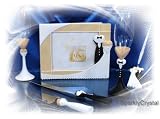 Wedding Guest book, Toasting glasses, cake knife and pen set W155F
