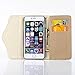 iPhone 6S Plus Case,iPhone 6 Plus Case,$Uncle.Y PU Leather Wallet Flip Case Pure Back Zipper Magnet Button with Lanyard for iPhone 6/6S Plus (5.5 inch) White Khaki