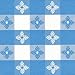 Classic Series Vinyl Tablecloth Check, Blue/White 52'' x 52''