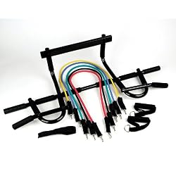 New Heavy Duty B.M.P. Doorway Chin Up Pull Up Bar and New B.M.P. Resistance Bands Perfect to use with P90x and any other fitness program