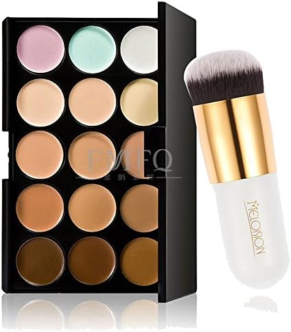 15 Colors Neutral Concealer Foundation Cream Cosmetic Palette Set Tools With Brush