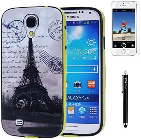 NewMall Samsung Galaxy S4 case,Eiffel Tower Pattern 2 in 1 Slim Fit Dual Layer TPU+Bumper Case Cover Protector For Samsung Galaxy S4 case