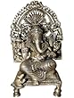 Seated Ganeaha Brass Statue Hindu Artistic Sculpture for Altar 8" Seated Ganeaha Brass Statue Hindu Artistic Sculpture for Altar 8"
