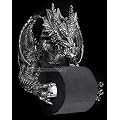 Drachen Toilettenpapierhalter silber - Deko Figur