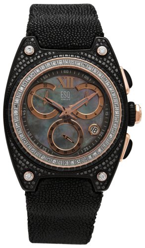 ESQ by Movado Women's 7101316 Fusion Diamond Accented Chronograph Stingray Strap Watch