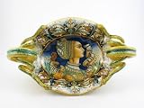 Handpainted Italian Ceramic Centerpiece by A. Binaglia, Deruta