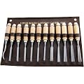 Am-Tech Pro 12pc Wood Carving Chisel Set LEATHER POUCH