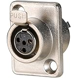 Amphenol AG4FCRV "D" Flange Panel Mount Mini XLR Female Connector