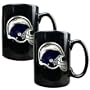 NFL San Diego Chargers Two Piece Black Ceramic Mug Set - Primary Logo