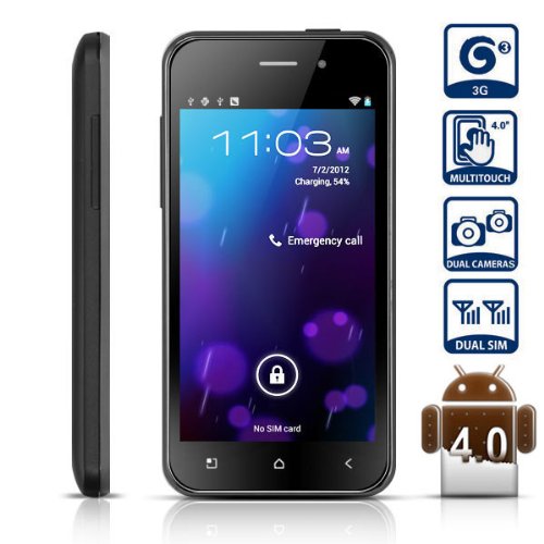 Zopo Zp500 Ultra-slim Android 4.0 3g Smart Phone 4.0 Inch Dual SIM Wifi GPS Mtk6575 IPS Screen - Black