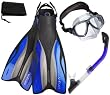 Oceanic V-Flex Fins Snorkeling Scuba Diving Mask Dry Snorkel Set