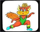 Mouse Pad with exercise, aerobics, dancer, fox