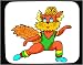 Mouse Pad with exercise, aerobics, dancer, fox