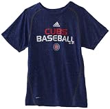 MLB Youth Chicago Cubs S/S Heathered Speedwick (Royal Heather, Large)