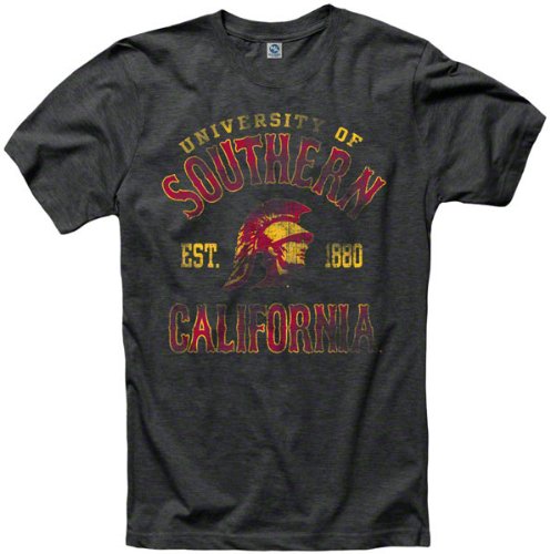 USC Trojans Heathered Black Vintage Trademark Ring Spun T-Shirt