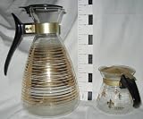 Vintage Lot of 2 Pyrex Glass Coffee Pots Carafes, Retro