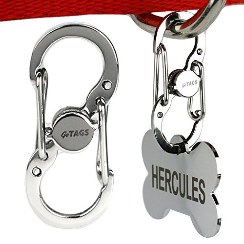 Pet ID Tag Quick Clip Stainless Steel. Strong & Durable ID Tag