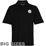 NFL Cutter & Buck Pittsburgh Steelers Black DryTec Championship Big Sizes Performance Polo