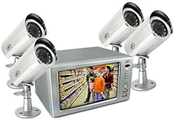 SVAT CLEARVU1 Ultra Compact Web Ready DVR Security System - Digital Video Recorder with Built-in 7" LCD and 4 Hi-Res Indoor/Outdoor Night Vision Surveillance Cameras