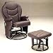 Plum Leatherette Glider Recliner with Ottoman By Coaster Furniture