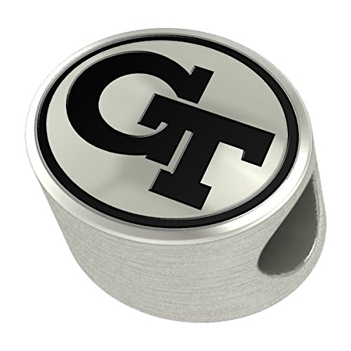 Georgia Tech Yellow Jackets Silver Antiqued Bead Fits Most European Style Charm Bracelets